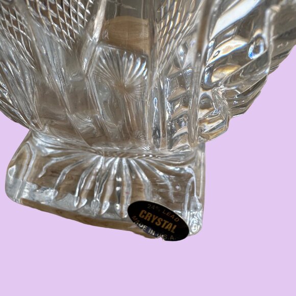 90S Vintage Lead Crystal Decorative Christmas Sleigh Candy Vase - Picture 9 of 9